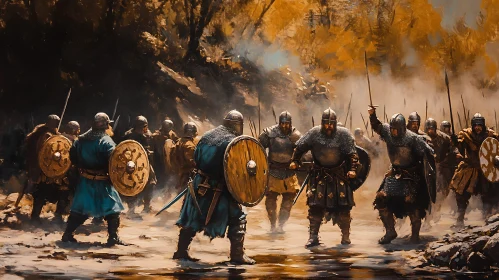 Medieval Warriors Advancing