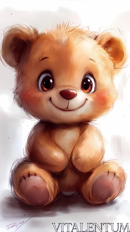 Charming Cartoon Bear Artwork AI Image