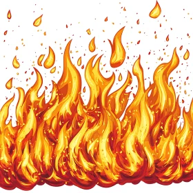 Intense Fire with Dynamic Swirls and Sparks