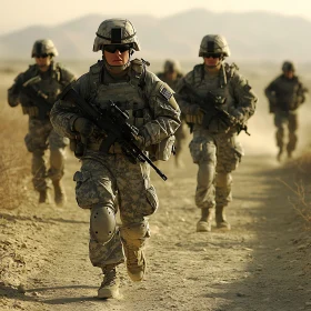 Marching Soldiers: Strength and Determination