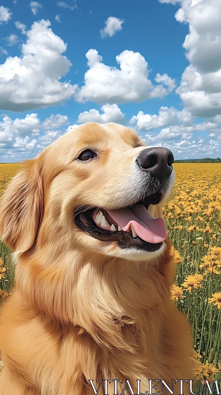 Joyful Dog in Nature AI Image