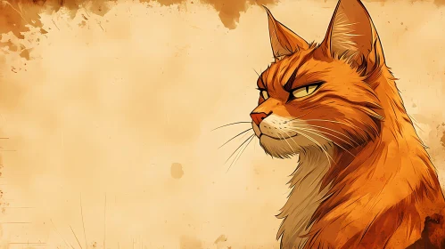 Artistic Portrait of an Orange Cat