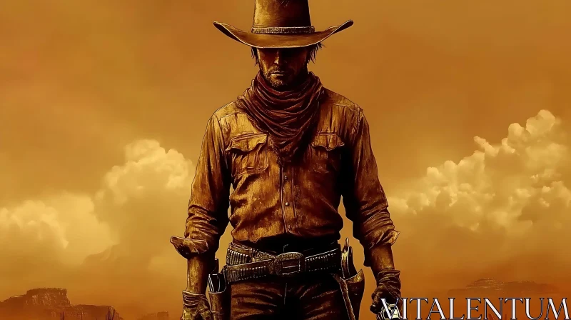 AI ART Western Cowboy with Gun