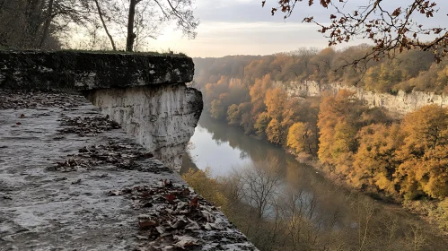 Autumn Serenity by the Cliffside