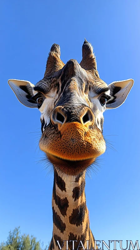 AI ART Giraffe Close-Up