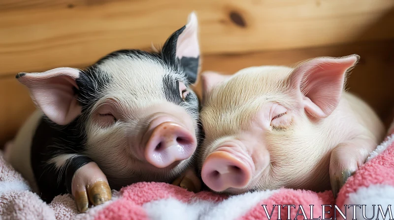 Cute Piglets Sleeping AI Image