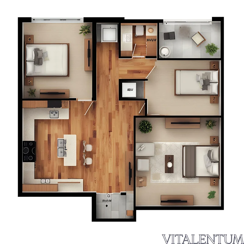 Apartment Layout Blueprint AI Image