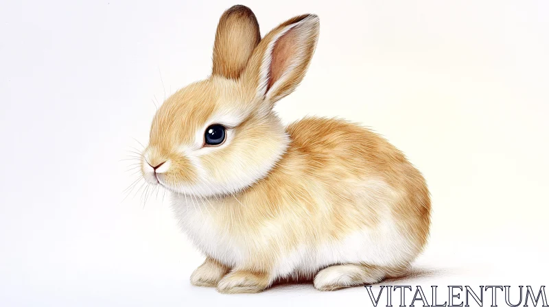 Adorable Cream-Colored Rabbit Portrait AI Image