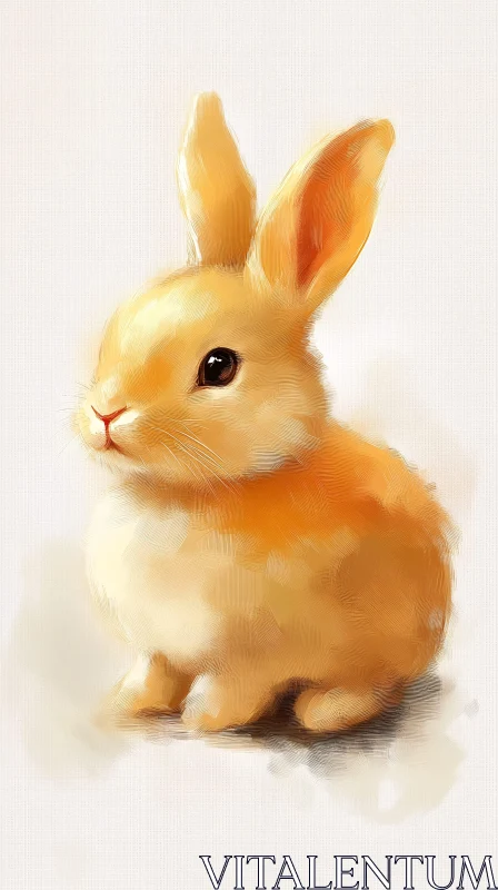 AI ART Adorable Fluffy Bunny Painting