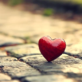 Crimson Heart on Cobblestone Way