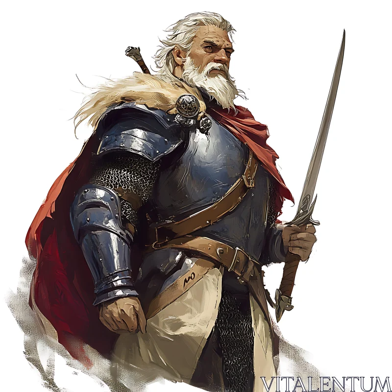 AI ART Valiant Knight Portrait with Sword