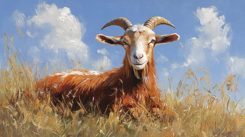 Impressionistic Goat Portrait