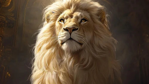 Regal Lion with Golden Mane