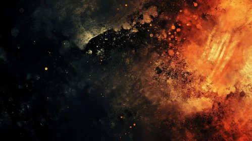Darkness and Fire: An Abstract Art Piece