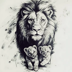 Ink Lion Family