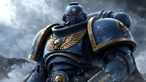 Futuristic Soldier in Battle Armor