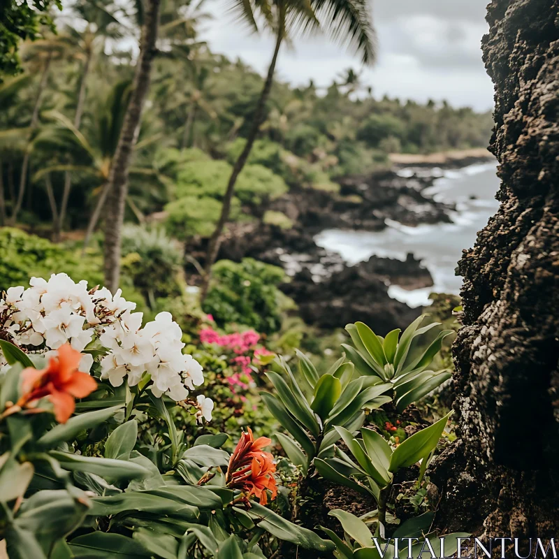 Stunning Tropical Landscape by the Sea AI Image