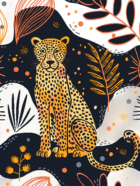 Leopard Jungle T-Shirt Design POD Design