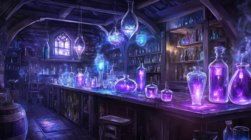 Mystical Potion Room With Magical Aura