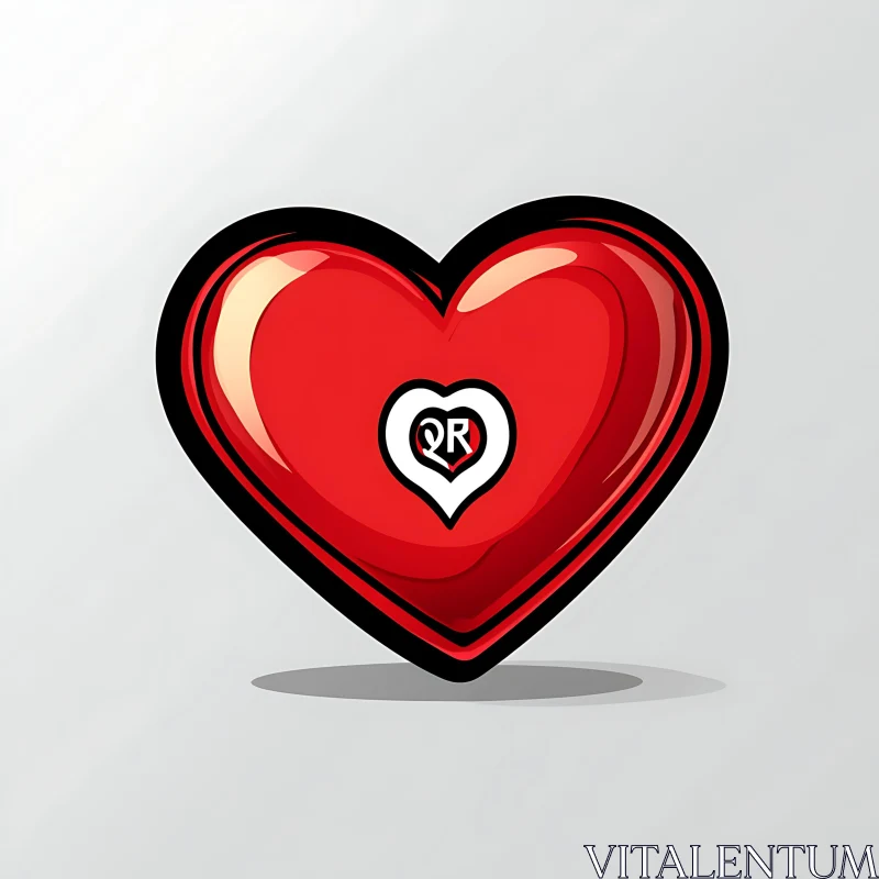 AI ART Heart Shaped QR Code Symbol