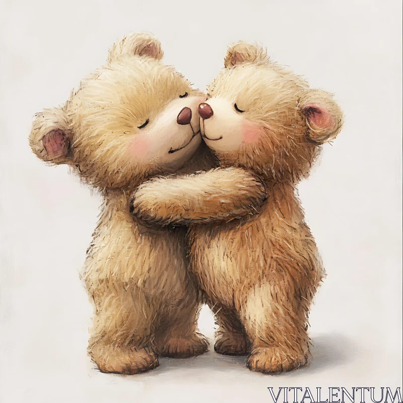 Teddy Bear Hug: A Sweet Illustration AI Image