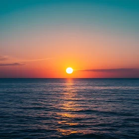 Sunset Over the Calm Sea