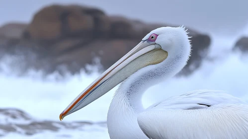 White Pelican Bird Close-up