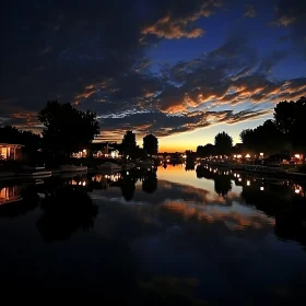 Tranquil Sunset Lake Reflections