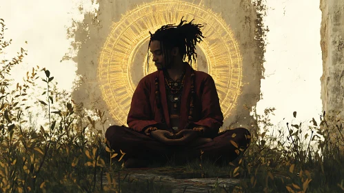 Meditative Man in Peaceful Contemplation