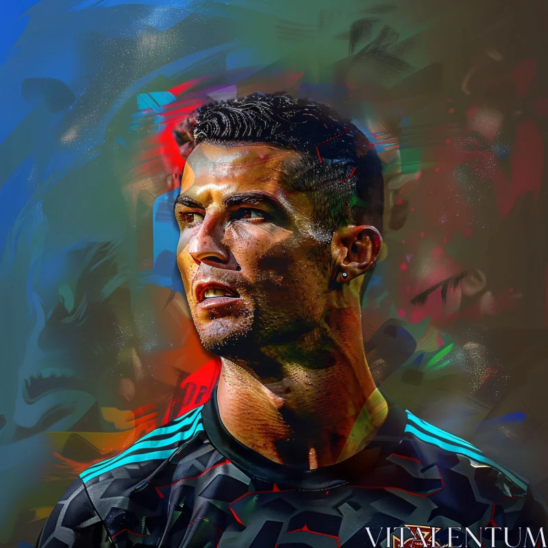 Cristiano Ronaldo Abstract Art AI Image