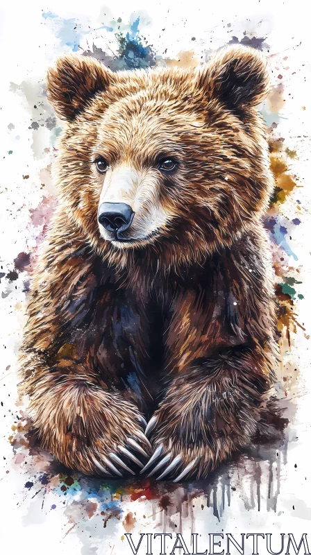 AI ART Colorful Bear Portrait Art