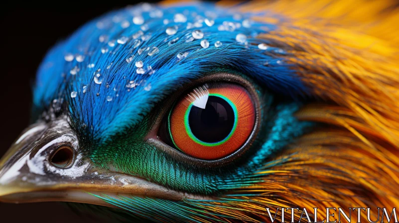 Captivating Close-Up of Bird with Colorful Eyes AI Image