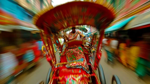 Motion Blur of Rickshaw in Asia