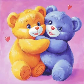 Teddy Bears in Loving Embrace