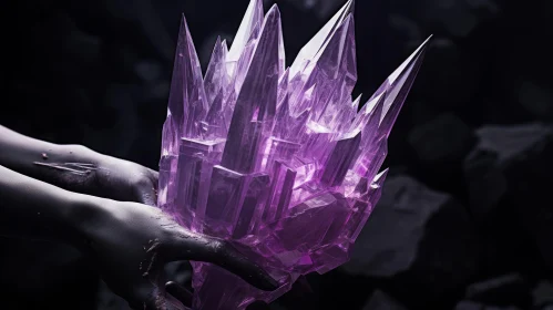 Fantastical Purple Crystal Art in Realistic Hyper-Detail