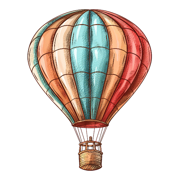 POD Design Colorful Hot Air Balloon T-Shirt Design