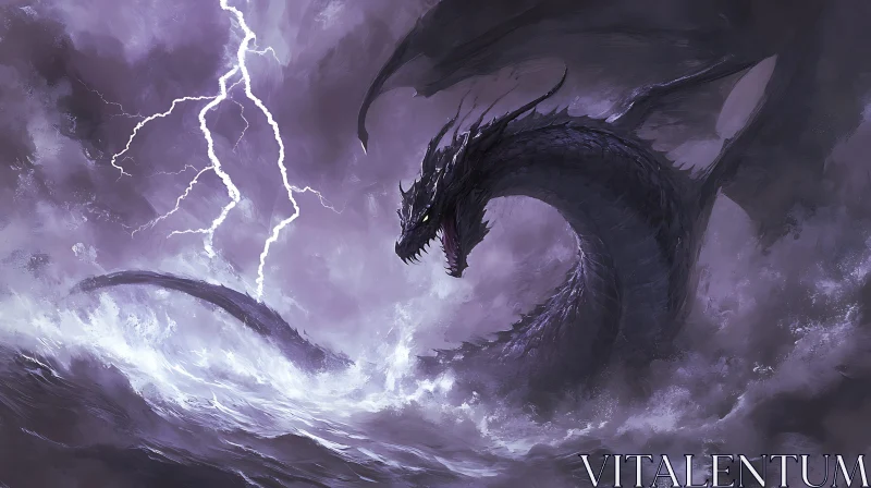 AI ART Storm Dragon Rising