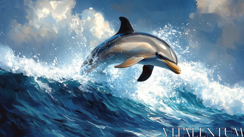 Artistic Dolphin Jump AI Image