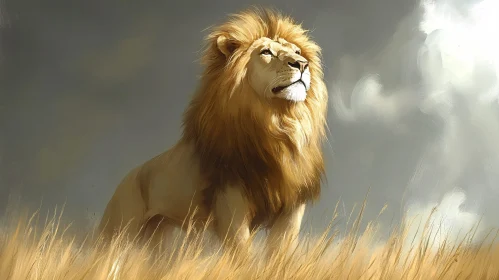 Regal Lion in Savanna