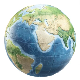 Earth Globe with Continents and Oceans