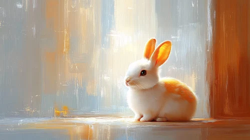 White and Orange Bunny by the Window