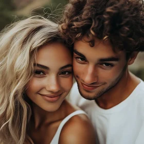 Affectionate Couple's Close-Up Portrait