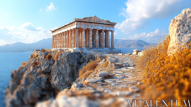 AI ART Temple of Aphaia Aegina Island Greece