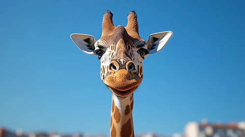 Curious Giraffe with Spots