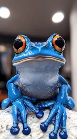 Close-up of a Blue Frog