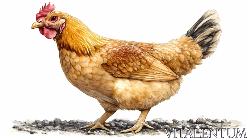 Detailed Chicken Art AI Image