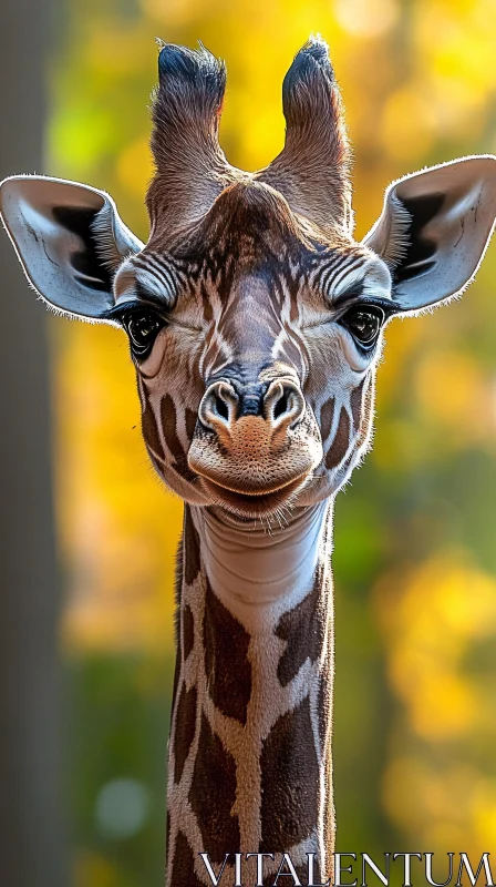 Giraffe Close-Up in Natural Light AI Image