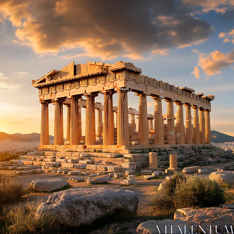 Ancient Greek Temple AI Image