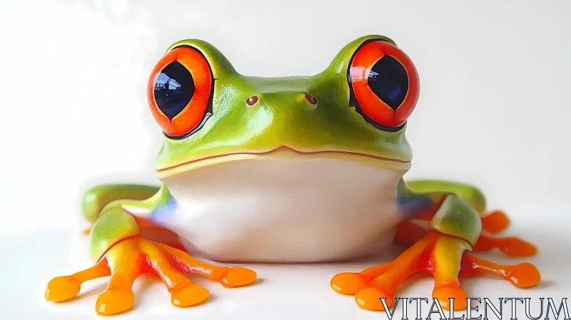 Vivid Frog Portrait AI Image