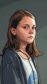 Greta Thunberg Portrait Illustration